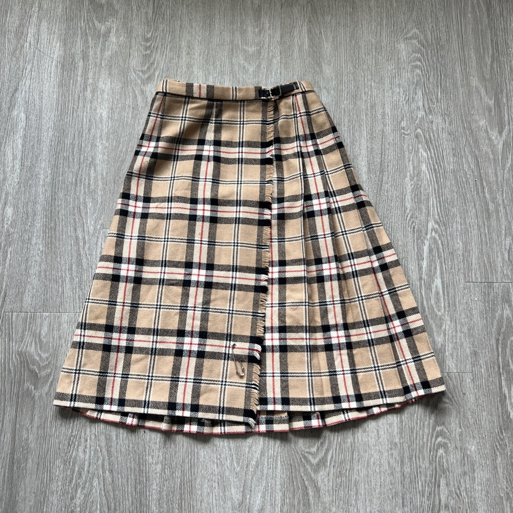 Cobra Kilt Skirt Plaid Wrap Pure Wool Buckled Made In Ireland Light Academia S